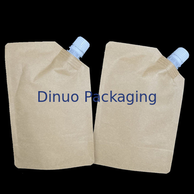 Biodegradable Foil Custom Printed Stand Up Pouches Kantung Cerat Kertas Kraft Cair Tahan Air