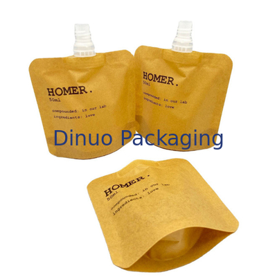 Custom Stand Up Bag Kantung Cerat Isi Ulang Kosmetik Kraft Biodegradable
