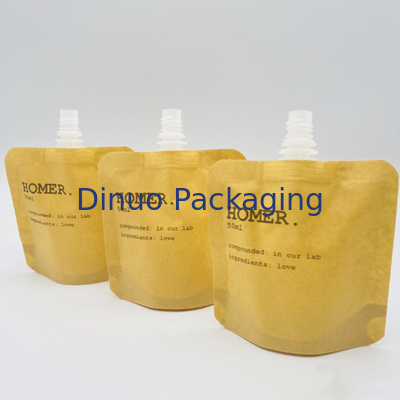Custom Stand Up Bag Kantung Cerat Isi Ulang Kosmetik Kraft Biodegradable