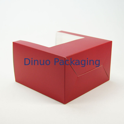 Kotak Kemasan Makanan Penutup Kue Reusable Clear Window Paper Cupcakes Boxes Dengan Sisipan