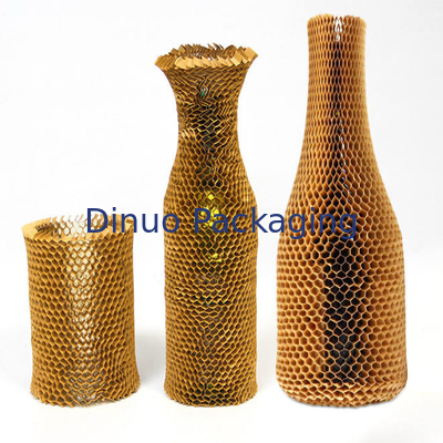 Lengan Kertas Sarang Lebah Kraft Ramah Lingkungan Sampul Botol Bantalan Pelindung