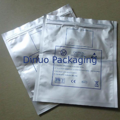 500PCS ESD Shielding Bags Zip Lock / Open Top Silver Untuk Perlindungan Anti Statis