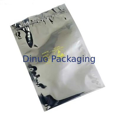 500PCS ESD Shielding Bags Zip Lock / Open Top Silver Untuk Perlindungan Anti Statis