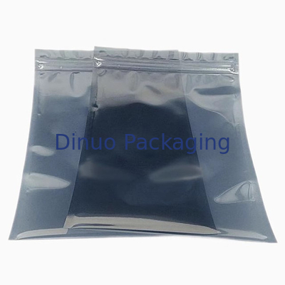 Silver ESD Shielded Anti Static Bag Zip Lock / Open Top 0.03 - 0.15mm Tebal