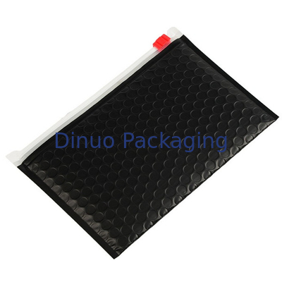 Black Mailer Zipper Bag Packing Bubble Poly Bag Dengan Logo Pribadi Khusus