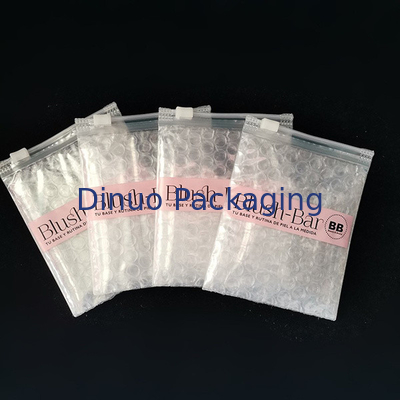 Ketahanan kejut yang dapat digunakan kembali PVC Clear Ziplock Zipper Bubble Bag Custom Makeup Cosmetic Packaging