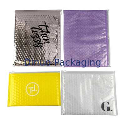 Custom PVC Plastik Gelembung Padded Zip Lock Kantong Makeup Kosmetik Zipper Gelembung Mailer