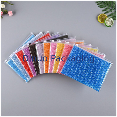 Custom PVC Plastik Gelembung Padded Zip Lock Kantong Makeup Kosmetik Zipper Gelembung Mailer