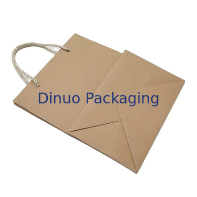Kantong Kemasan Kertas Kraft Kado Kerajinan Belanja Kantong Biodegradable Dengan Genggaman Melengkung