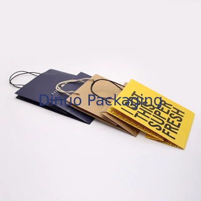 Kantong Kemasan Kertas Kraft Kado Kerajinan Belanja Kantong Biodegradable Dengan Genggaman Melengkung