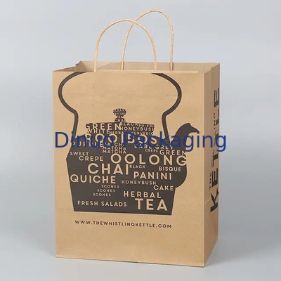 Kantong Kertas Kraft dengan Handle Kantong Makanan Cepat