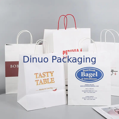 Kantong Kertas Kraft dengan Handle Kantong Makanan Cepat