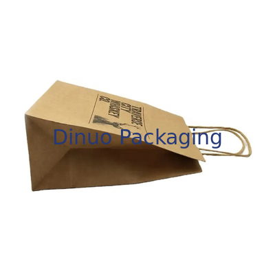 Tas belanja kertas kraft coklat khusus Tas hadiah kertas daur ulang dengan pegangan