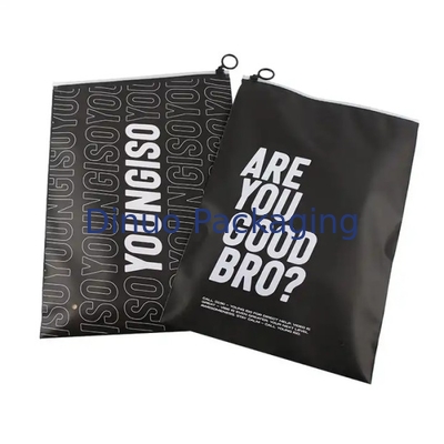Custom Printed Logo CPE Plastic Slider Zipper Bags Untuk Pakaian Baju Ringan T-Shirt Packaging
