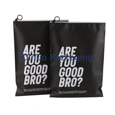 Custom Printed Logo CPE Plastic Slider Zipper Bags Untuk Pakaian Baju Ringan T-Shirt Packaging