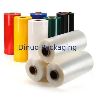 Turnover Stretch And Shrink Film dalam warna merah yang terbuat dari 100% bahan perawan