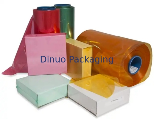 Turnover Stretch And Shrink Film dalam warna merah yang terbuat dari 100% bahan perawan