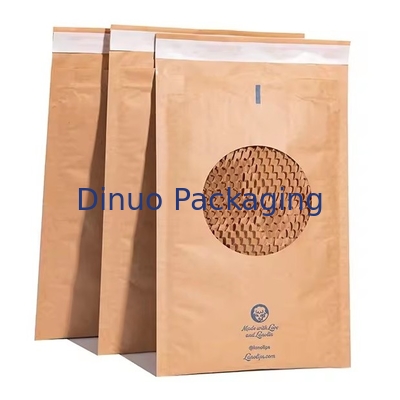 Compostable Honeycomb Padded Kraft Paper Express Envelope Biodegradable Shockproof Mailers Pengiriman Kantong Surat