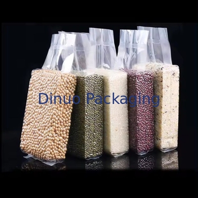 Kantong vakum transparan khusus dengan cetakan biji-bijian yang dapat didaur ulang untuk penggunaan industri makanan