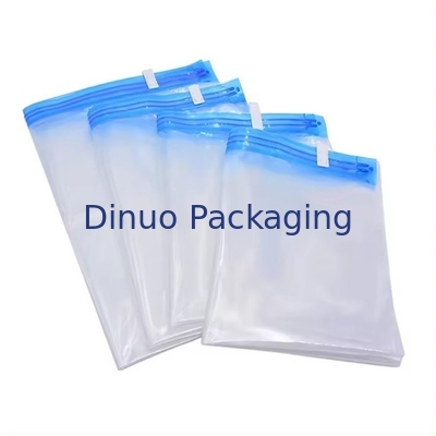 Tas Penyimpanan Vakum Perjalanan yang Disesuaikan Plastik Packing Hand Roll Vacuum Bag With Zipper For Luggage