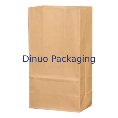 Ukuran Disposable Brown Kraft Kantong Kertas untuk Roti, Sandwich Flat Bottom Food Take Out Kantong Kertas