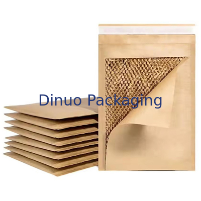 Custom Compostable Honeycomb Padded Kraft Paper Express Envelope Biodegradable Shockproof Mailer Pengiriman Kantong Kemasan