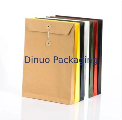 Multi Color Twine Tie Kraft Paper Envelope Button Closure Durable Eco Friendly Recyclable Untuk Dokumen Surat Kantor Rumah