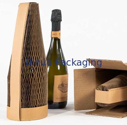 Kraft Paper Honeycomb Paper Sleeve Packaging 100% ramah lingkungan untuk kemasan botol minuman keras