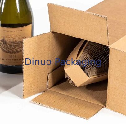 Kraft Paper Honeycomb Paper Sleeve Packaging 100% ramah lingkungan untuk kemasan botol minuman keras