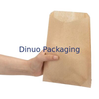 Eco Friendly Kraft Paper Food Bags Greaseproof Disposable Open Top Snack Bags For Bakery Sandwiches Fruits Catering Takeout