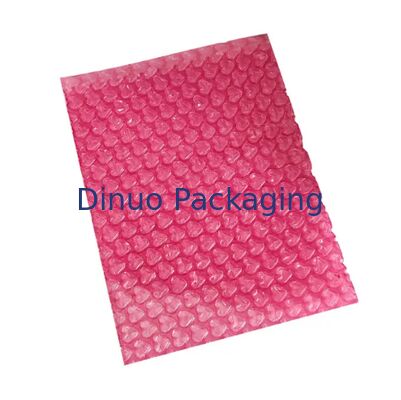 Hati Bentuk Pink Gelembung Kantong Pos Waterproof Airmata-tahan Cinta Gelembung Wrap Sheet Untuk Pembungkusan Hadiah