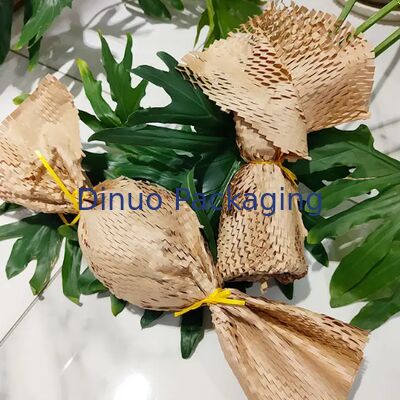 Ekologi Ramah Biodegradable Kraft Honeycomb Sleeve for Flower Gift Wrapping Perlengkapan kemasan
