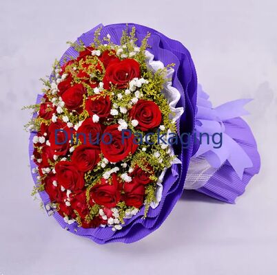 Gulungan Kertas Garis-garis Warna Campur untuk Florist Kertas Kerajinan Garis-garis Lembut untuk Pembungkus Bunga Kemasan Hadiah