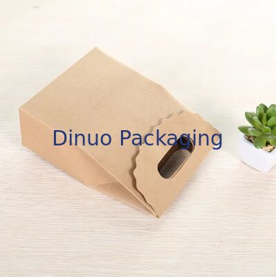 Kantong Kraft Die Cut Handle Kantong De Paper Brown Kantong Kemasan Kertas Kraft Lipat Kantong Kertas Untuk Hadiah