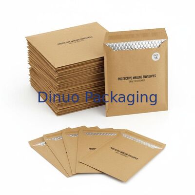 60gm sampai 180gm Kraft Bubble Mailers Poly Bubble Inside Material Paket 15 Amplop Perlindungan Pos Ideal Untuk Bisnis