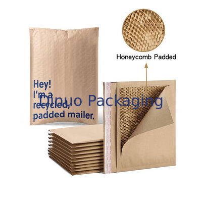 Custom Compostable Kraft Paper Envelope Mailers Daur Ulang 100% Biodegradable Honeycomb Padded Shipping Packaging Kantong Pos
