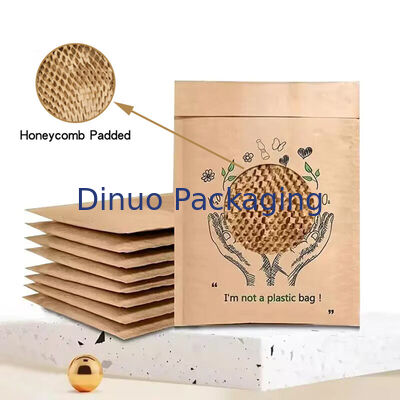 Custom Compostable Kraft Paper Envelope Mailers Daur Ulang 100% Biodegradable Honeycomb Padded Shipping Packaging Kantong Pos