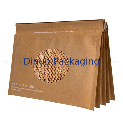 Tas Pengiriman Sarang Lebah Coklat Amplop Empuk Berlapis Ganda Ramah Lingkungan Biodegradable Kertas Kraft Gelembung Mailer Kompos