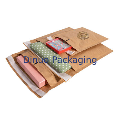 Tas Pengiriman Sarang Lebah Coklat Amplop Empuk Berlapis Ganda Ramah Lingkungan Biodegradable Kertas Kraft Gelembung Mailer Kompos
