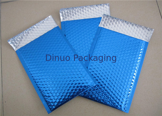 Disesuaikan Pencetakan Metallic Bubble Mailing Amplop Warna Biru Untuk Pengiriman