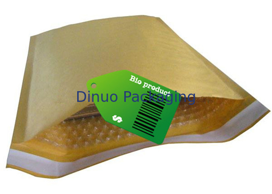 Yellow Kraft Paper Bubble Wrap Amplop, 235x330mm # H Bubble Mailer Bags