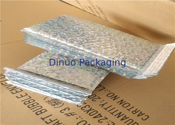 Silver Glamour Holographic Bubble Mailer Padded Amplop Tahan Guncangan