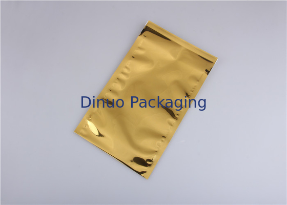 Warna Emas Ditutup Kembali Aluminium Foil Bags, Makanan Kemasan Aluminium Foil Sachet