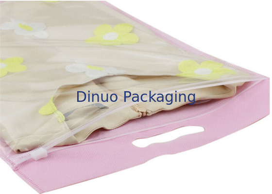 Paket Garmen Tas PP Plastik Dengan Gagang Portabel Dan Penutupan Ziplock
