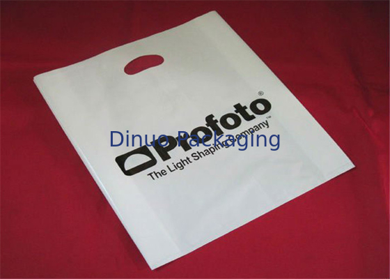 LDPE Bahan Pakaian Tas Kemasan Plastik Dengan Pegangan Logo Kustom Dicetak