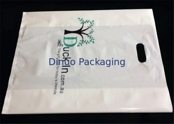 LDPE Bahan Pakaian Tas Kemasan Plastik Dengan Pegangan Logo Kustom Dicetak