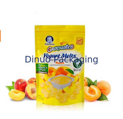 Resealable Lock Kustom Dicetak Kantung Stand Up, Tas Kemasan Makanan Plastik