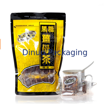 Resealable Lock Kustom Dicetak Kantung Stand Up, Tas Kemasan Makanan Plastik