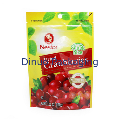 Resealable Lock Kustom Dicetak Kantung Stand Up, Tas Kemasan Makanan Plastik