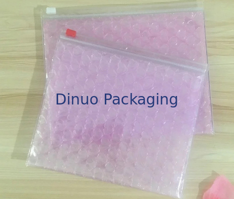 0.06-0.1mm Tebal PVC Gelembung Tas / Reusable Mailer Plastic Zipper Bag